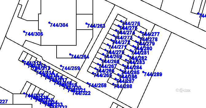 Parcela st. 744/269 v KÚ Kolovraty, Katastrální mapa