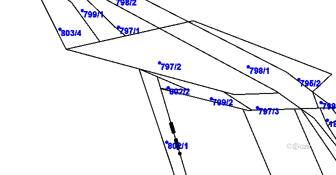 Parcela st. 802/2 v KÚ Kolovraty, Katastrální mapa