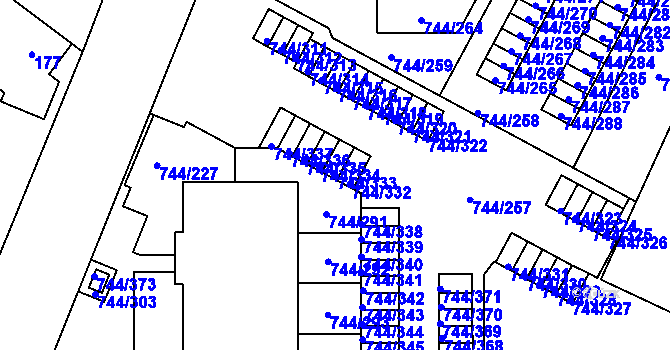 Parcela st. 744/333 v KÚ Kolovraty, Katastrální mapa