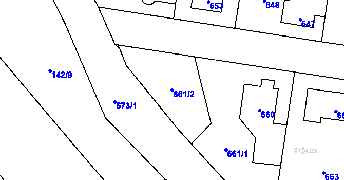 Parcela st. 661/2 v KÚ Kolovraty, Katastrální mapa