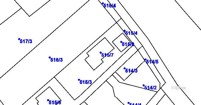 Parcela st. 515/7 v KÚ Kolovraty, Katastrální mapa