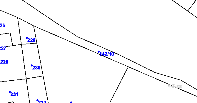 Parcela st. 142/10 v KÚ Kolovraty, Katastrální mapa