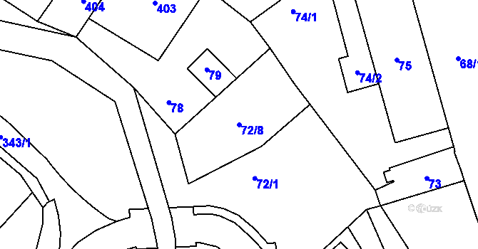 Parcela st. 72/8 v KÚ Kolovraty, Katastrální mapa