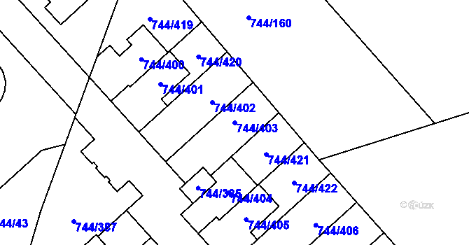 Parcela st. 744/403 v KÚ Kolovraty, Katastrální mapa