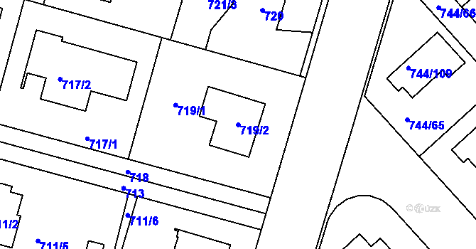 Parcela st. 719/2 v KÚ Kolovraty, Katastrální mapa