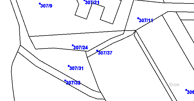 Parcela st. 307/37 v KÚ Kolovraty, Katastrální mapa