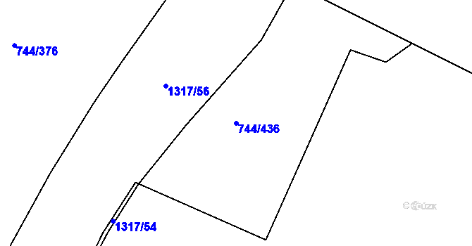 Parcela st. 744/436 v KÚ Kolovraty, Katastrální mapa