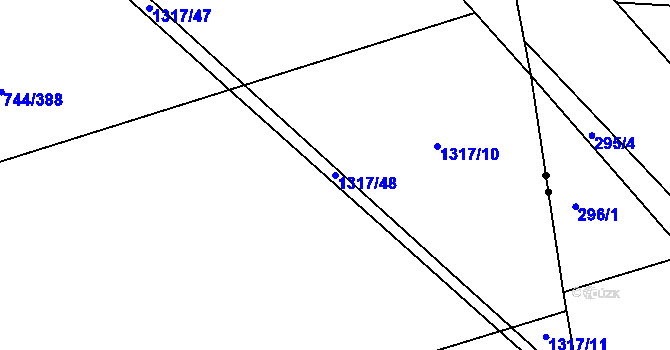 Parcela st. 1317/48 v KÚ Kolovraty, Katastrální mapa