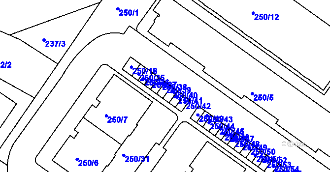Parcela st. 250/39 v KÚ Kolovraty, Katastrální mapa