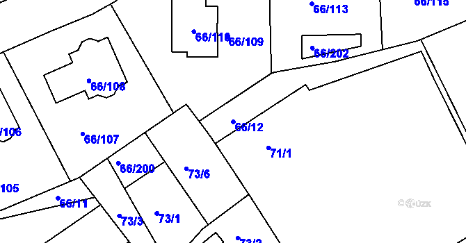 Parcela st. 66/12 v KÚ Lipany, Katastrální mapa