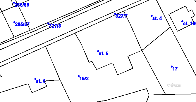 Parcela st. 5 v KÚ Kolšov, Katastrální mapa