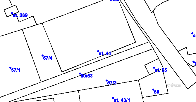 Parcela st. 44 v KÚ Kolšov, Katastrální mapa