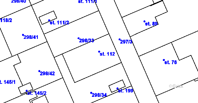 Parcela st. 112 v KÚ Kolšov, Katastrální mapa