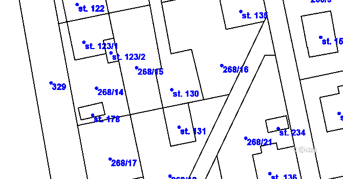 Parcela st. 130 v KÚ Kolšov, Katastrální mapa