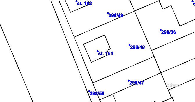Parcela st. 161 v KÚ Kolšov, Katastrální mapa