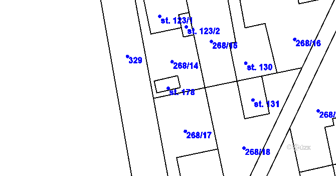 Parcela st. 178 v KÚ Kolšov, Katastrální mapa