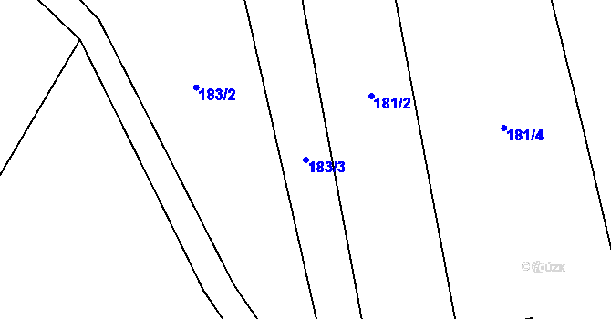 Parcela st. 183/3 v KÚ Kolšov, Katastrální mapa