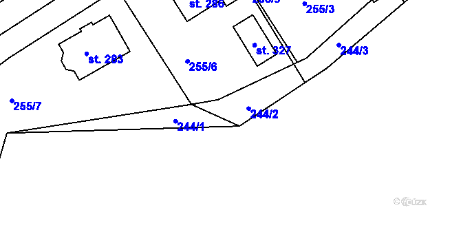 Parcela st. 244 v KÚ Kolšov, Katastrální mapa