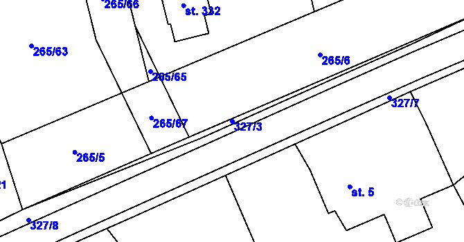 Parcela st. 327/3 v KÚ Kolšov, Katastrální mapa