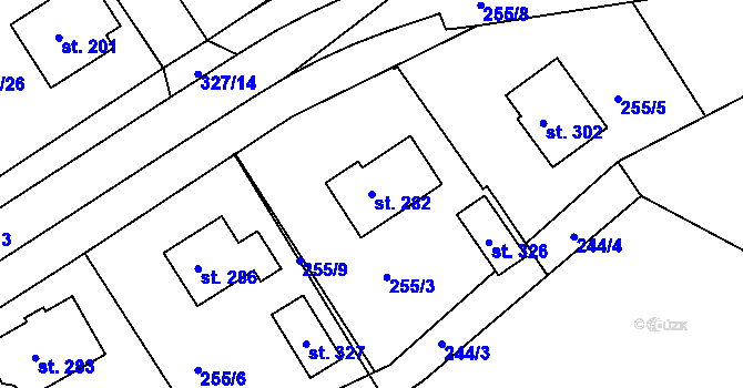 Parcela st. 282 v KÚ Kolšov, Katastrální mapa