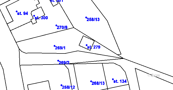Parcela st. 279 v KÚ Kolšov, Katastrální mapa