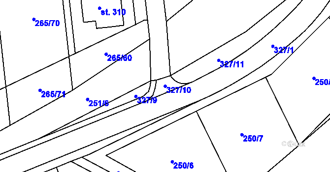 Parcela st. 327/10 v KÚ Kolšov, Katastrální mapa