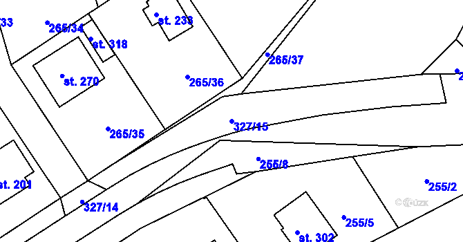 Parcela st. 327/15 v KÚ Kolšov, Katastrální mapa