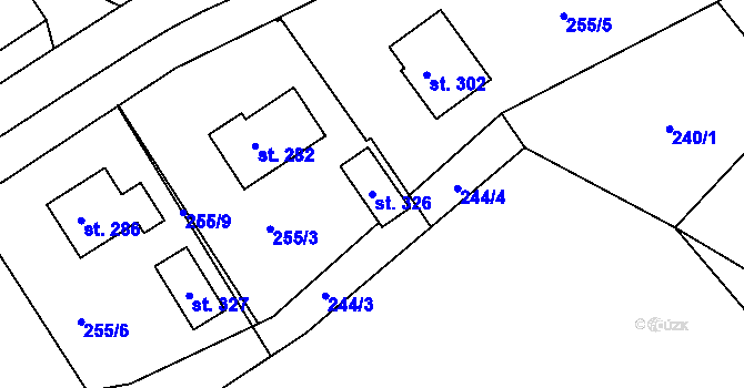 Parcela st. 326 v KÚ Kolšov, Katastrální mapa