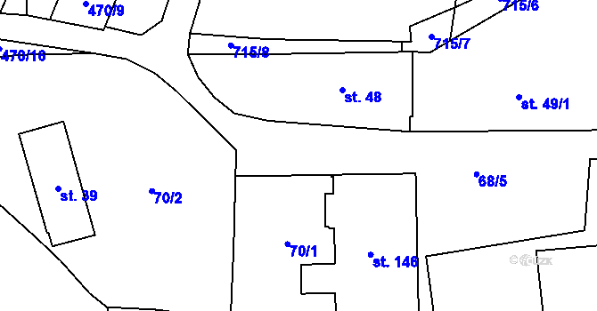 Parcela st. 47 v KÚ Komárno, Katastrální mapa