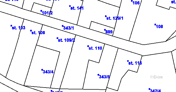 Parcela st. 110 v KÚ Komárno, Katastrální mapa