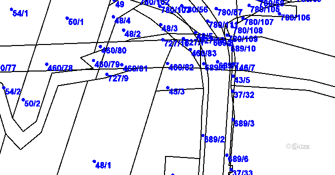 Parcela st. 45/3 v KÚ Komárno, Katastrální mapa