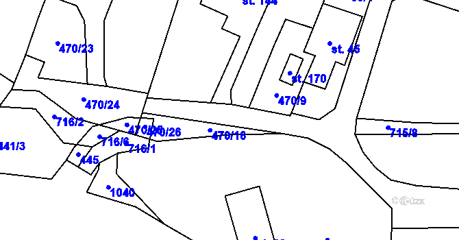 Parcela st. 68/3 v KÚ Komárno, Katastrální mapa