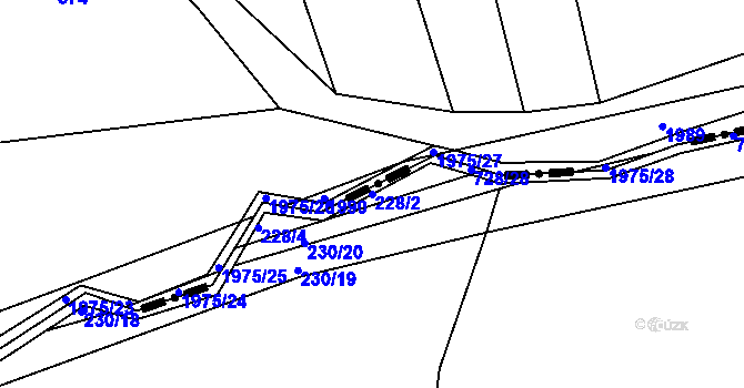 Parcela st. 228/2 v KÚ Komárno, Katastrální mapa