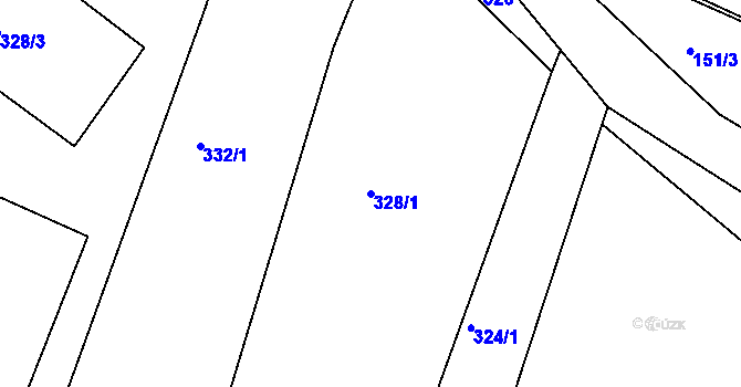 Parcela st. 328/1 v KÚ Komárno, Katastrální mapa