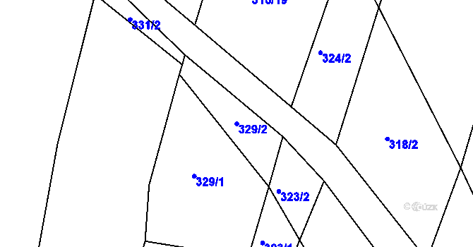 Parcela st. 329/2 v KÚ Komárno, Katastrální mapa