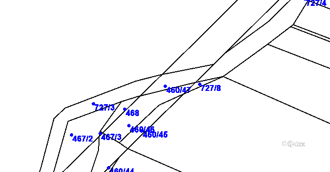 Parcela st. 460/47 v KÚ Komárno, Katastrální mapa