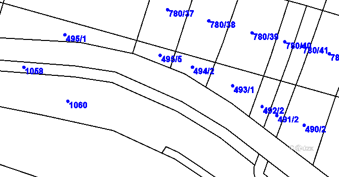 Parcela st. 460/57 v KÚ Komárno, Katastrální mapa