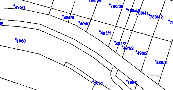 Parcela st. 460/59 v KÚ Komárno, Katastrální mapa
