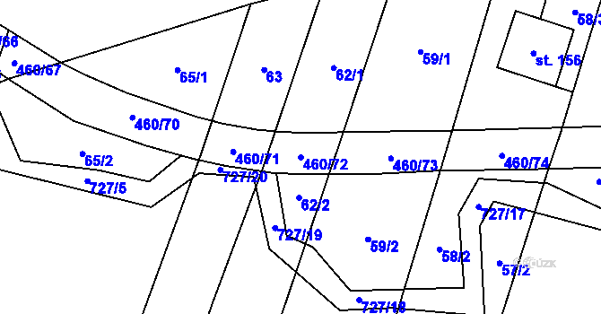 Parcela st. 460/72 v KÚ Komárno, Katastrální mapa