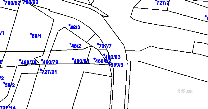 Parcela st. 460/83 v KÚ Komárno, Katastrální mapa