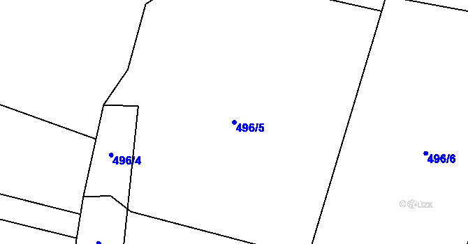 Parcela st. 496/5 v KÚ Komárno, Katastrální mapa