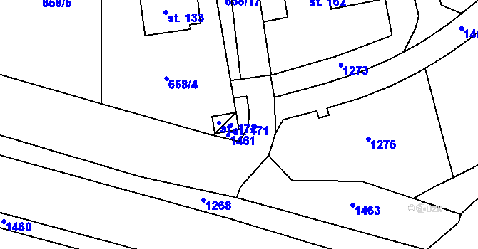 Parcela st. 658/13 v KÚ Komárno, Katastrální mapa