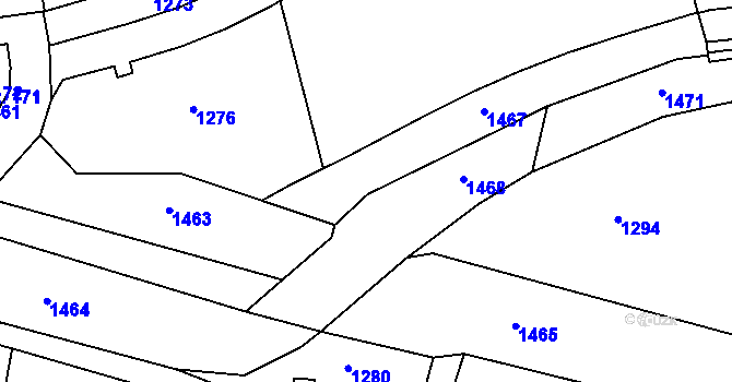 Parcela st. 677/1 v KÚ Komárno, Katastrální mapa