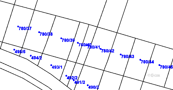 Parcela st. 780/41 v KÚ Komárno, Katastrální mapa