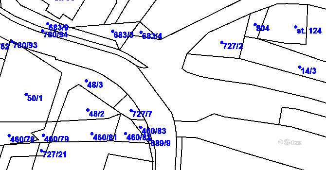 Parcela st. 780/57 v KÚ Komárno, Katastrální mapa