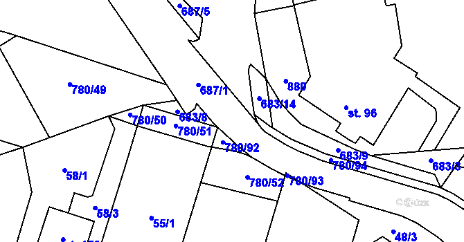 Parcela st. 683/11 v KÚ Komárno, Katastrální mapa