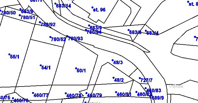 Parcela st. 780/101 v KÚ Komárno, Katastrální mapa