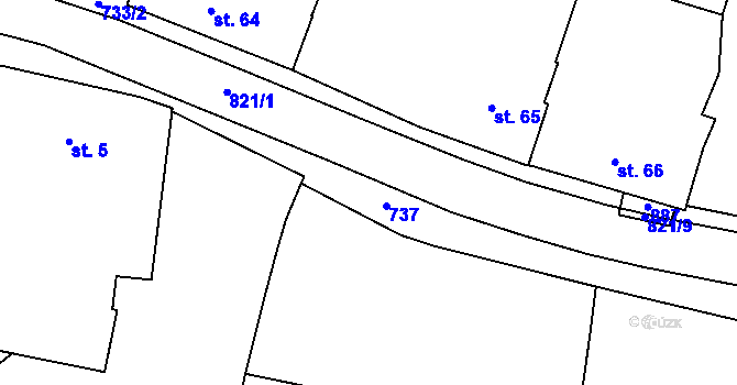 Parcela st. 693/21 v KÚ Komárno, Katastrální mapa