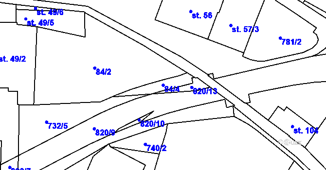 Parcela st. 84/4 v KÚ Komárno, Katastrální mapa