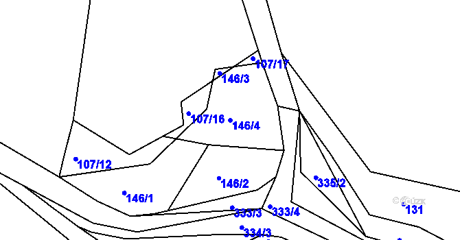 Parcela st. 146/4 v KÚ Kleštěnice, Katastrální mapa